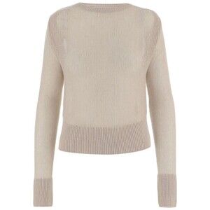 Sa Su Phi Beige Cashmere Sweater With Ribbed Details - NWT